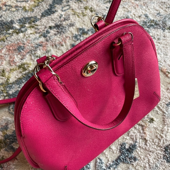 Coach Prince Street Leather Satchel Purse - Pink Ruby - Picture 2 of 6